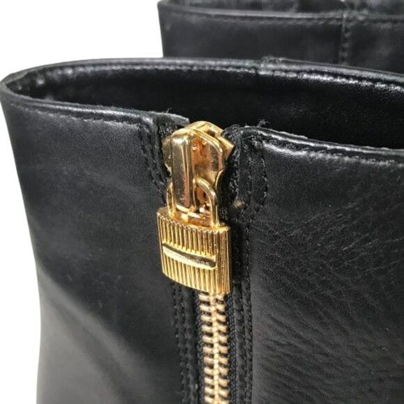 Michael Kors Black Ankle Boots with Gold Zipper - Picture 13 of 16